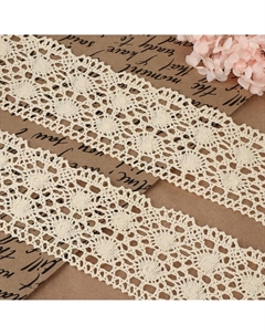 Кружево вязаное, 70 мм, 10±1 м, бежевое Арт узор