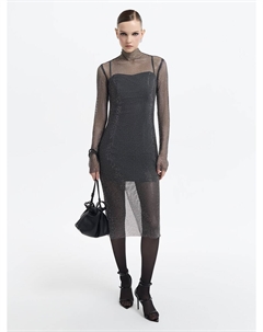 Платье из сетки со стразами Love republic