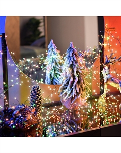 Электрогирлянда новогодняя 600 LED RGB цветная со стартовым шнуром Best technology