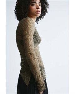 Блузка кружевная с асимметричным низом и разрезом Befree