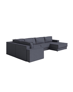 Угловой диван-кровать Porto Middle (правый) пятисекционный (Ткань: Рогожка Nice Графит) 424x227 Орматек