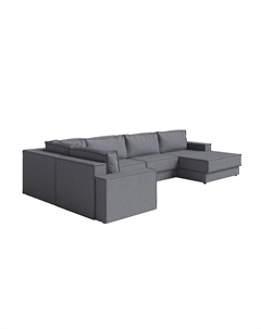 Угловой диван-кровать Porto Middle (правый) пятисекционный (Ткань: Рогожка Nice Серый) 424x227 Орматек