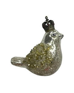 Подвеска Птица с короной 7,3см стекло золотой Maxijoy