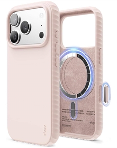 Чехол Magnetic Ridge Light Pink для iPhone 17 Pro Max, MagSafe, силикон, розовый Elago