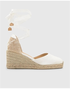 Женские эспадрильи на танкетке Carina из органического хлопка, с застежкой на шнуровку, белый Castaner