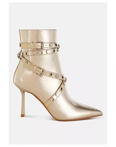 Ботинки до щиколотки Jaunts Eyelets & Studs Harness с ремешками, люверсами и шипами, золотой London rag