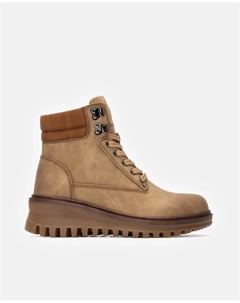 Женские ботильоны на танкетке с шнуровкой, светло-коричневый Refresh