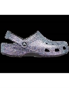 Классические блестящие сабо женские, цвет Black / Multi Crocs