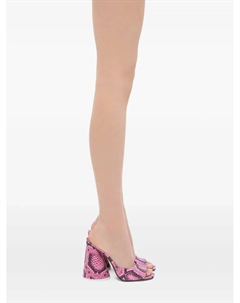 Мюли на каблуке из змеиной кожи, розовый The attico