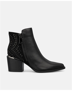 Женские ботильоны с каблуком и стразами, черный Alma en pena.