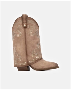 Женские ботинки в ковбойском стиле с заклепками, светло-коричневый Xti