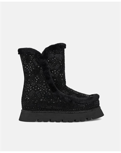 Женские ботинки с эффектом меха и стразами, черный Alma en pena.