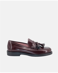 Женские мокасины с кисточками, темно-красный Castellano