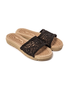 Сандалии женские черные с резиновой подошвой Brasileras