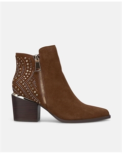 Женские ботильоны с каблуком и стразами, песочный Alma en pena.