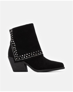 Женские ботинки в ковбойском стиле с заклепками, черный Xti