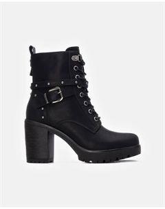 Женские ботильоны на высоком каблуке с резиновой подошвой, черный Refresh