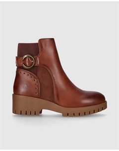 Женские ботинки с застежкой-молнией и прочной подошвой, светло-коричневый Chika10