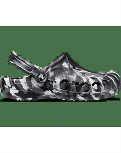 Сабо Baya с мраморной отделкой женские, цвет Black / White Crocs