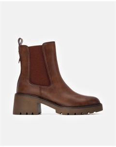 Женские ботильоны с боковой молнией и средним каблуком, светло-коричневый Refresh