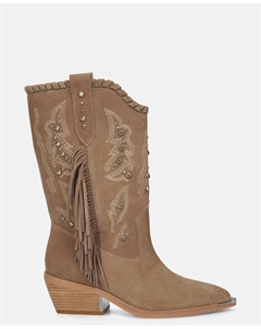 Женские ботильоны с бахромой и стразами, темно-коричневый Alma en pena.