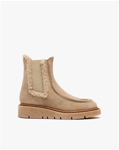 Женские ботинки с отделкой из искусственного меха и боковой резинкой, светло-коричневый Weekend by pedro miralles
