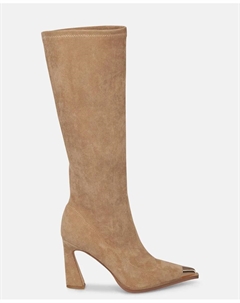 Женские ботинки на каблуке с металлической деталью на носке, бежевый Alma en pena.