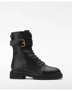 Женские армейские ботильоны из кожи с пряжкой, черный Adolfo dominguez