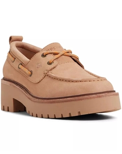 Женские лодочные туфли Authentic Original 2-Eye Lug Boat Shoe, коричневый/бежевый Sperry