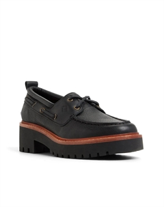 Туфли-лодочки Authentic Original 2-Eye Boat Lug Boat Shoe, черный Sperry