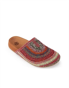 Сабо Bolinas Crochet Clog, Pink/Multicolor Stripes The sak
