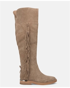 Женские плоские ботинки с бахромой и застежкой-молнией, бежевый Alma en pena.