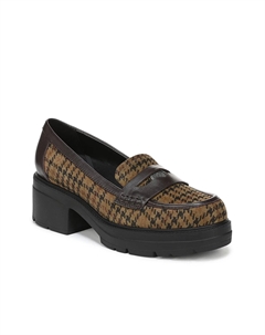 Лоферы Lumos Platform Loafer, Olive Green Houndstooth Print Suede Naturalizer