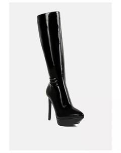 CHATTON Женские лакированные сапоги на шпильке с высоким голенищем, черный Rag & co