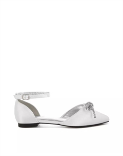 Сандалии-балетки Simina с бантом и стразами, белый Rag & co
