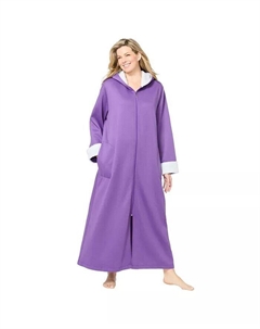 Длинный халат с капюшоном на подкладке из шерпы больших размеров, фиолетовый Dreams & co.