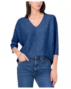 Женский свитер с v-образным вырезом и рукавами «летучая мышь», синий Vince camuto
