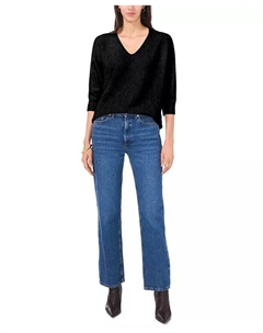 Женский свитер с v-образным вырезом и рукавами «летучая мышь», черный Vince camuto