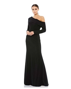 Женское платье-колонна Ieena с заниженными плечами и длинными рукавами, черный Mac duggal