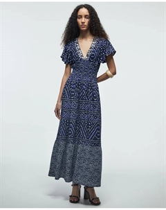 Платье с летящими зеркалами, синий Сфера