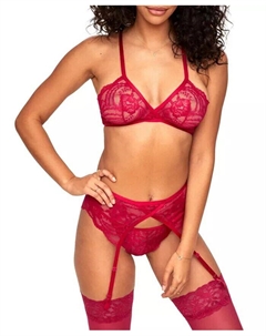 Женский комплект нижнего белья Juanita из трех предметов, нижнее белье, красный Adore me