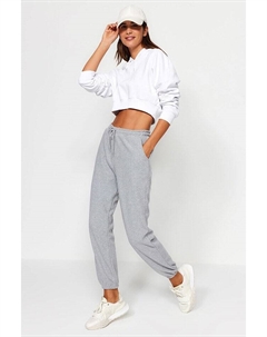 Тканевые брюки, светло-серый Trendyol