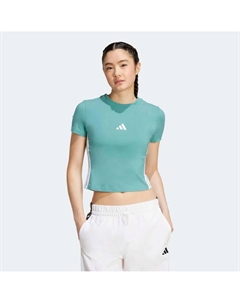 Женская футболка Essentials Slim Baby с тремя полосками, бирюзовый Adidas