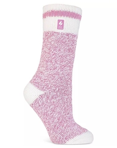 Женские оригинальные кремовые термоноски Block Twist, розовый Heat holders