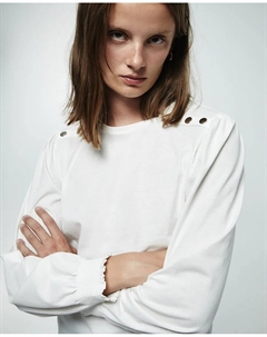 Футболка с пуговицами, белый Сфера