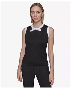 Женский свитер без рукавов с бантом, черный Karl lagerfeld paris