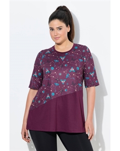 Женская функциональная рубашка А-силуэта с круглым вырезом и короткими рукавами из переработанного материала Ulla popken