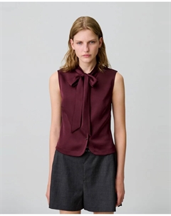 Женская атласная рубашка без рукавов, красный Claudie pierlot