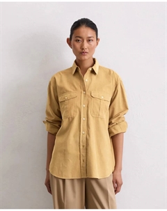 Женская свободная блузка из тонкого вельвета из смеси органического хлопка и лиоцелла, бежевый Marc o'polo