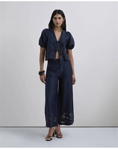 Женская блузка с короткими рукавами-фонариками, синий Scalpers